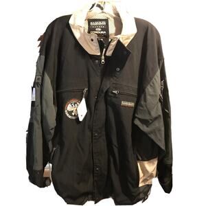 NAPAPIJRI GEOGRAPHIC Men’s Black Cordura TEFLON HT FABRIC MEN'S L Jacket